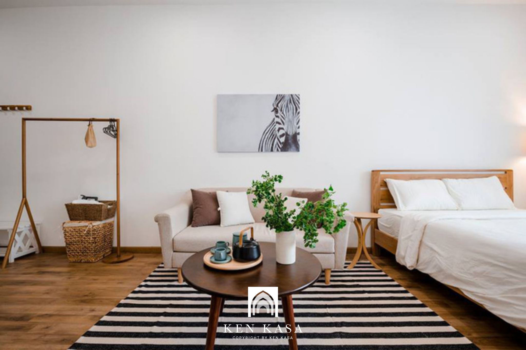 mẫu thiết kế phòng homestay nhỏ kiểu tối giản